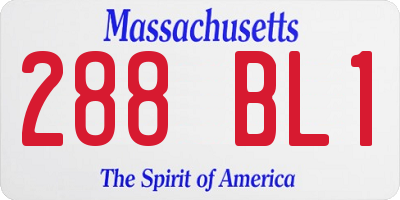 MA license plate 288BL1