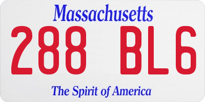 MA license plate 288BL6