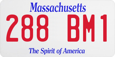 MA license plate 288BM1