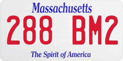 MA license plate 288BM2