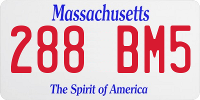 MA license plate 288BM5