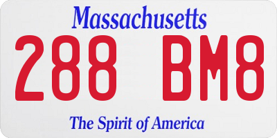 MA license plate 288BM8