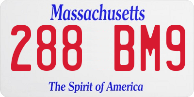 MA license plate 288BM9