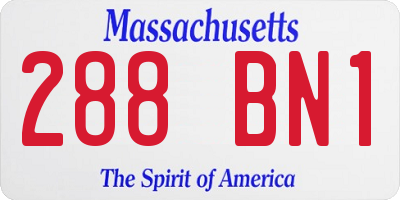 MA license plate 288BN1