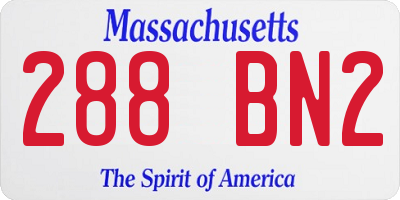 MA license plate 288BN2