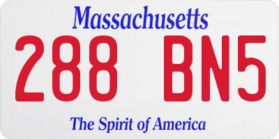 MA license plate 288BN5