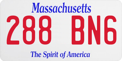MA license plate 288BN6