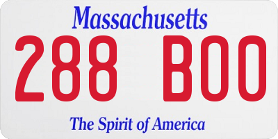 MA license plate 288BO0
