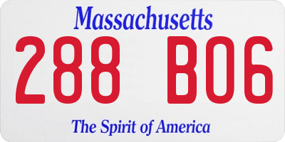 MA license plate 288BO6