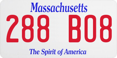MA license plate 288BO8