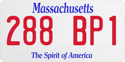 MA license plate 288BP1