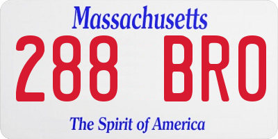 MA license plate 288BR0