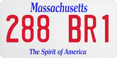 MA license plate 288BR1