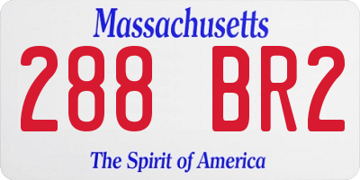 MA license plate 288BR2