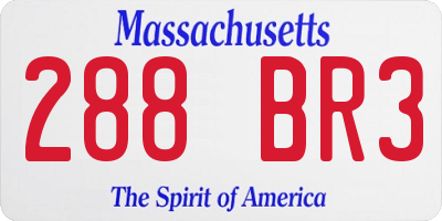 MA license plate 288BR3