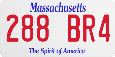 MA license plate 288BR4