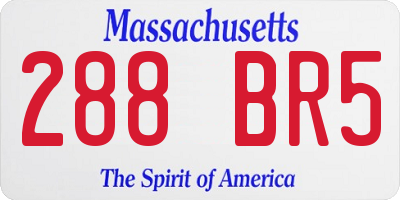 MA license plate 288BR5