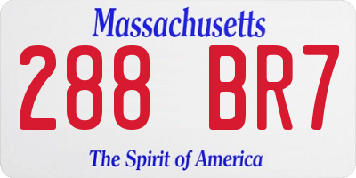 MA license plate 288BR7