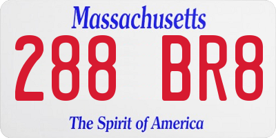 MA license plate 288BR8
