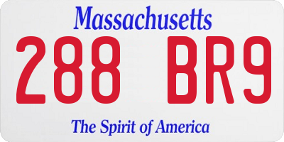 MA license plate 288BR9