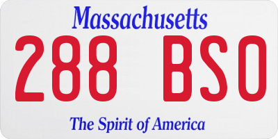MA license plate 288BS0