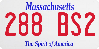 MA license plate 288BS2