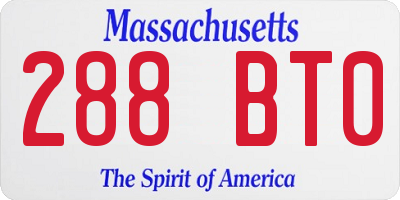 MA license plate 288BT0