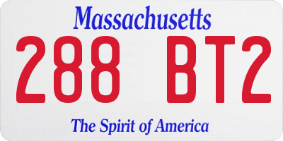 MA license plate 288BT2