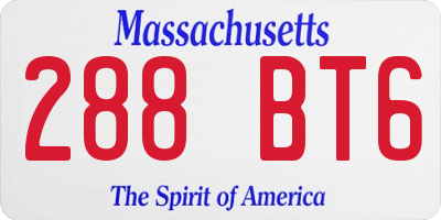 MA license plate 288BT6