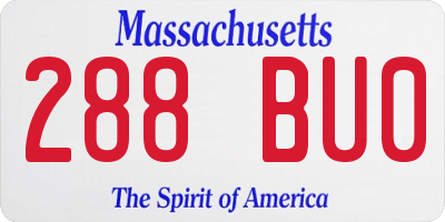 MA license plate 288BU0