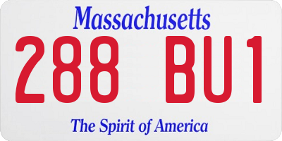 MA license plate 288BU1