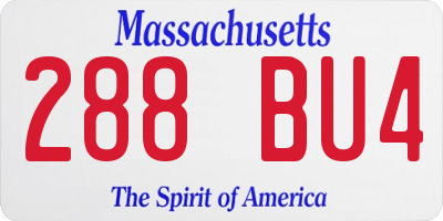 MA license plate 288BU4