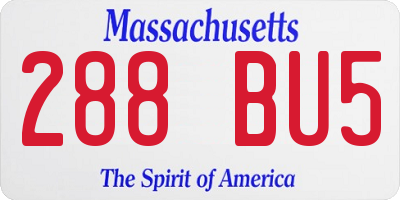 MA license plate 288BU5