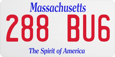 MA license plate 288BU6