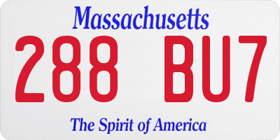 MA license plate 288BU7