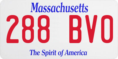 MA license plate 288BV0