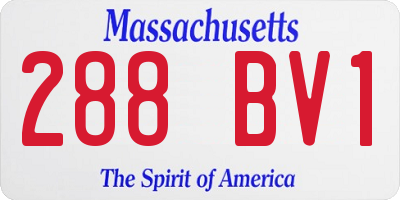 MA license plate 288BV1
