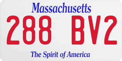 MA license plate 288BV2