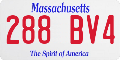 MA license plate 288BV4