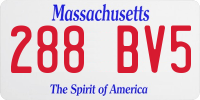 MA license plate 288BV5
