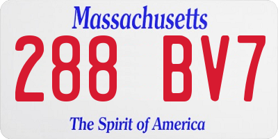 MA license plate 288BV7