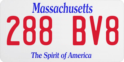 MA license plate 288BV8