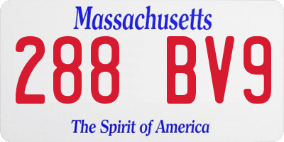 MA license plate 288BV9