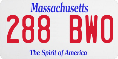 MA license plate 288BW0