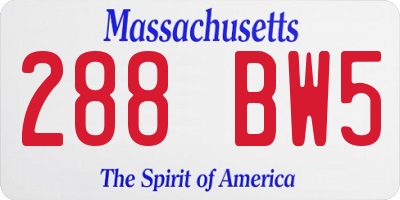 MA license plate 288BW5