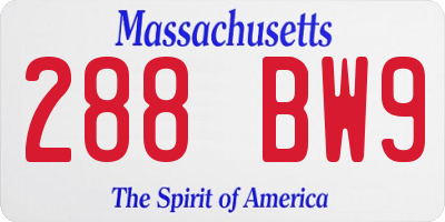 MA license plate 288BW9