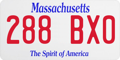 MA license plate 288BX0