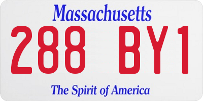 MA license plate 288BY1