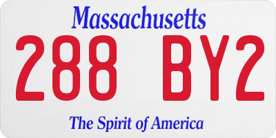 MA license plate 288BY2