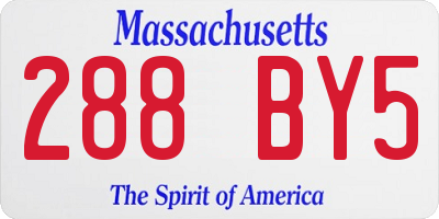 MA license plate 288BY5
